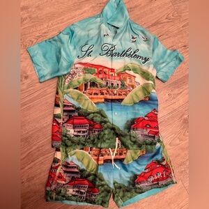 AMIRI Eden Rock Silk Bowling Shirt & Shorts Set